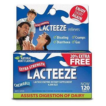 Picture of Lacteeze Extra Strength 120 chewable tablets Mint